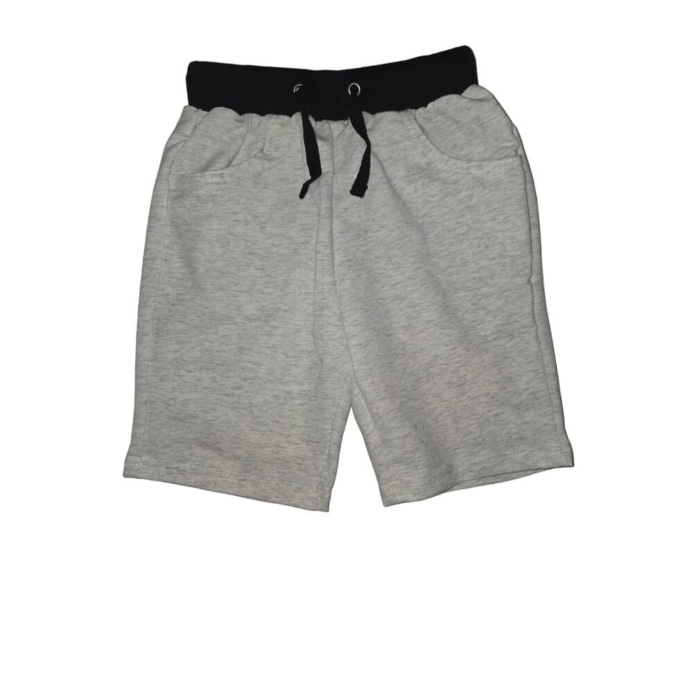 Kids' Light Gray Sweat Shorts Black Waistband Drawstring Casual Wear NWOT Sz 4-5